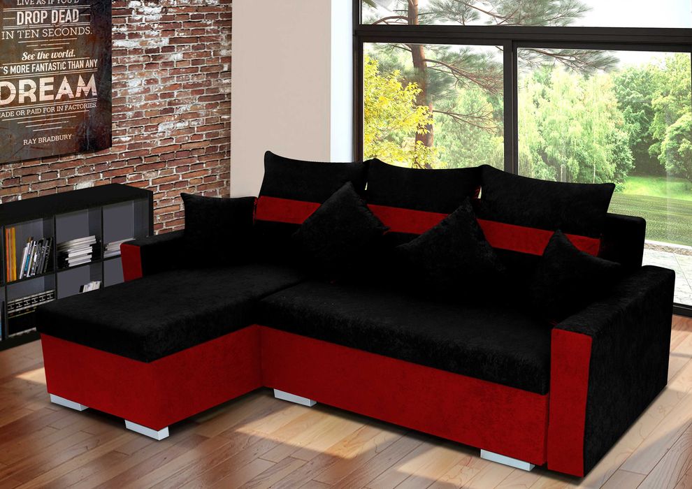 Narożnik Do Salonu JOY Kanapa Sofa Rozkładana 2 Pojemniki Na Pościel !