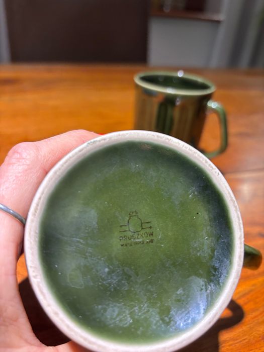 Kubek porcelit Pruszków zielony