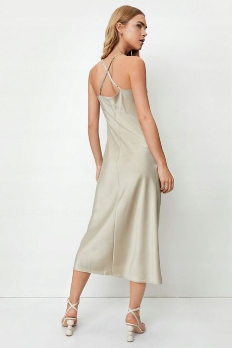 Nasty Gal 42 Xl Satynowa Sukienka Midi Slip D375