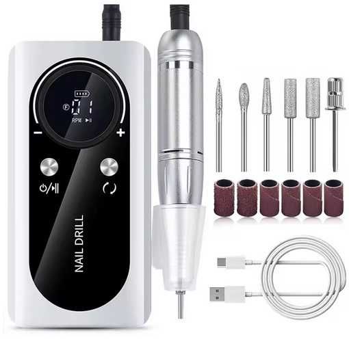 Frezarka do paznokci manicure mocna + frezy 45000rpm akumulator V2