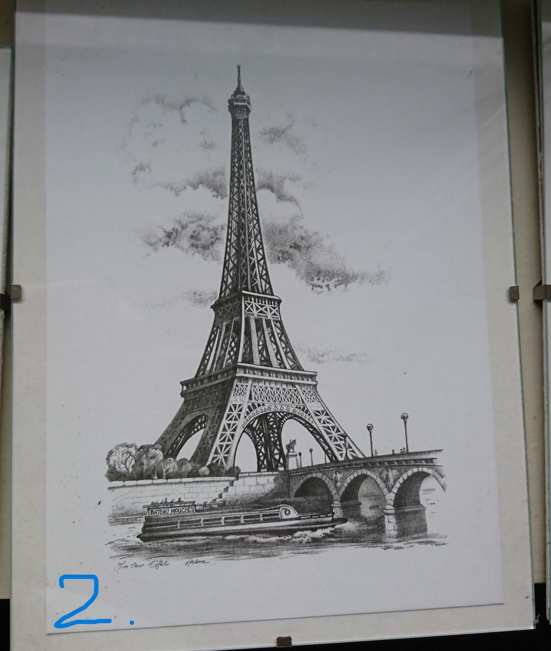 Grafiki miejskie Paryż, w antyramach