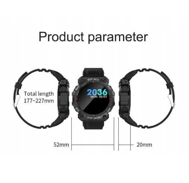 Inteligentny zegarek Bluetooth FD68s Czarny ttst739