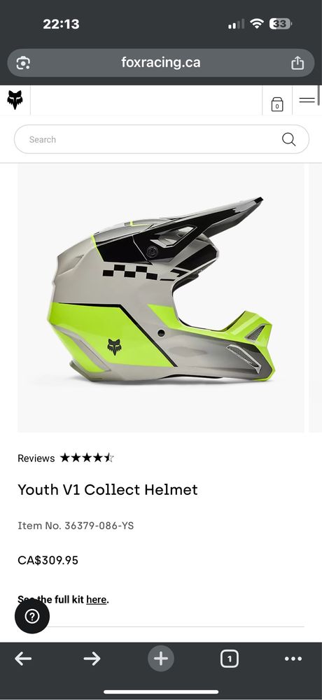 Fox v1 youth L.