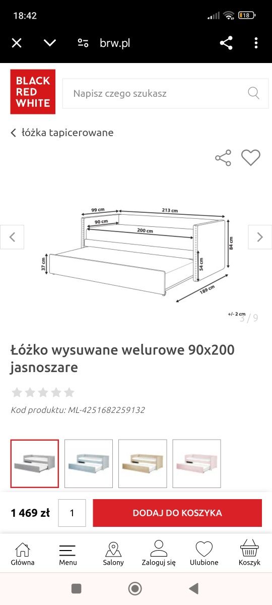 Łóżko z wysuwanym materacem