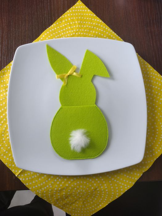 Etui sztućce królik zając handmade WIELKANOC