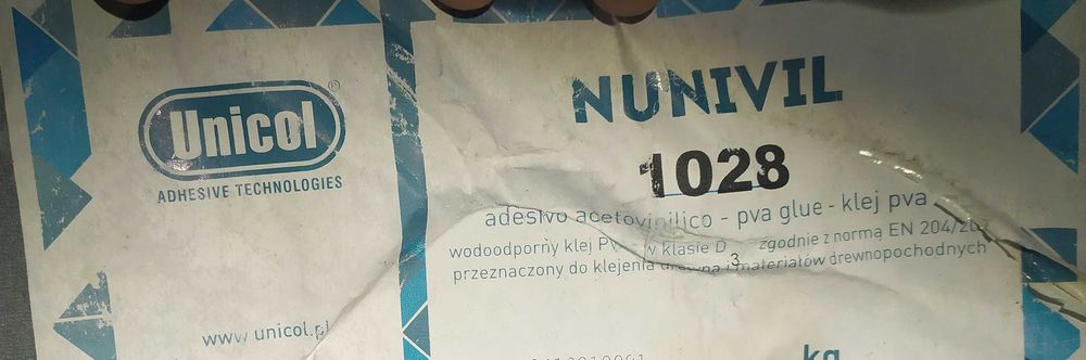 Klej do drewna Unicol  NUNIVIL 1028 D3  10 litrów klej świeży