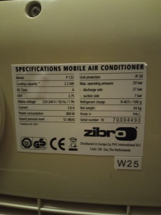 przenośny klimatyzator Zibro P122