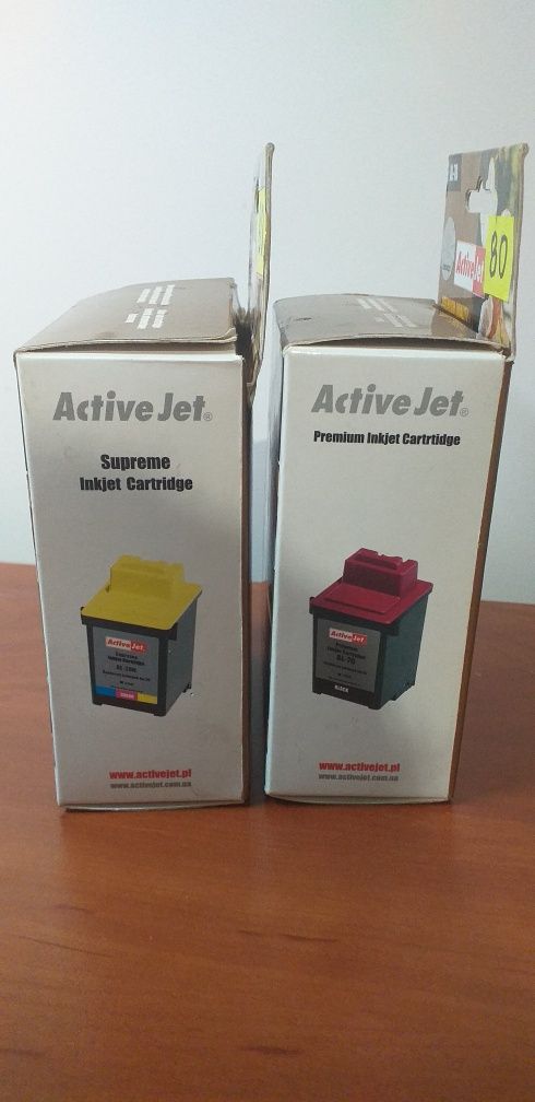 Dwa tusze do drukarki active jet kolor i czarny