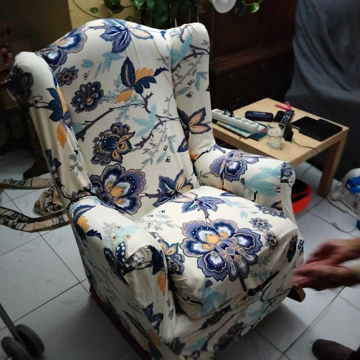 Pokrowiec na fotel elastyczny WZORY 2-częściowy