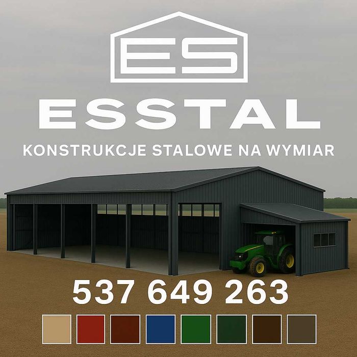 HALA JASNY BRĄZ  - Garaż Blaszany RAL - Konstrukcja STALOWA  - ESSTAL*