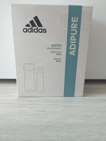 Zestaw Adidas Adipure: żel pod prysznic, dezodorant w sprayu