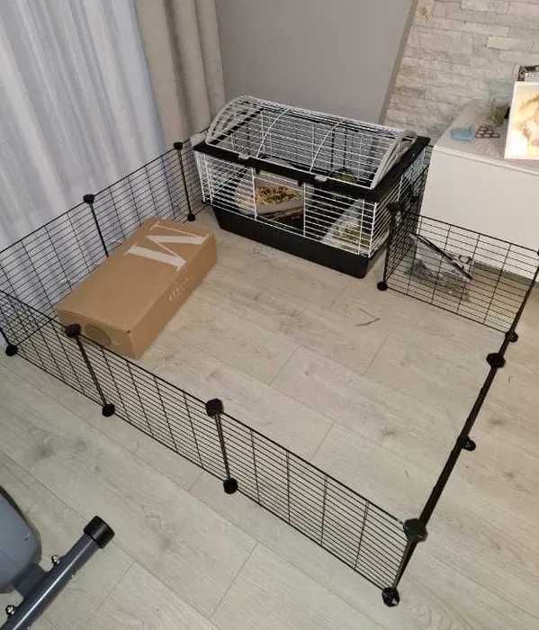 Metalowa zagroda kojec klatka dla królików świnek chomików 143x73x46