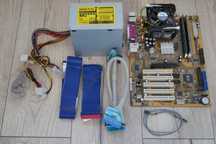 Zestaw części pod retro płyta z Pentium 4 2.4 GHz, 758MB RAM, zasilacz