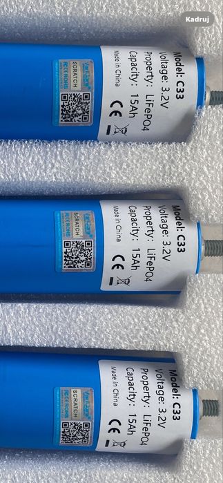 Ogniwa baterie C33 Lifepo4 15Ah z busbarami