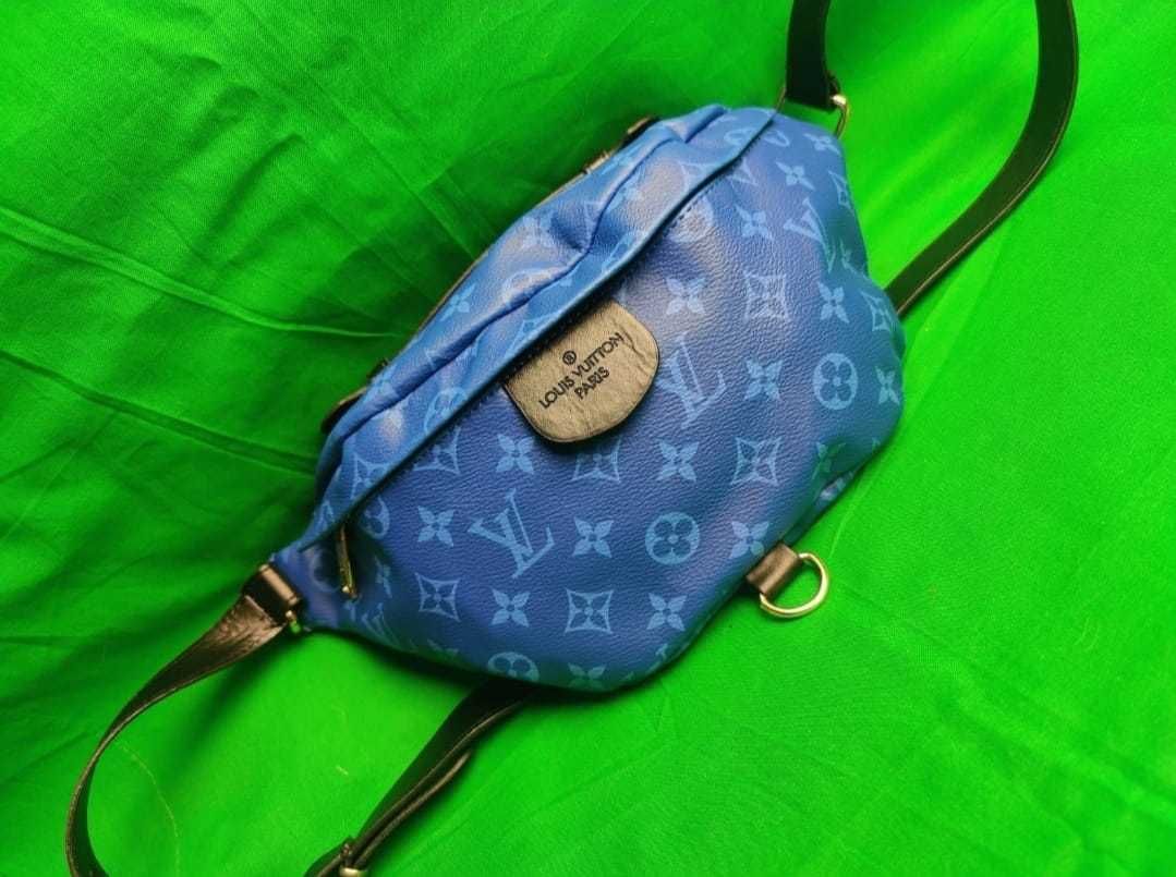 Nerka saszetka unisex Louis Vuitton monogram niebieska LV