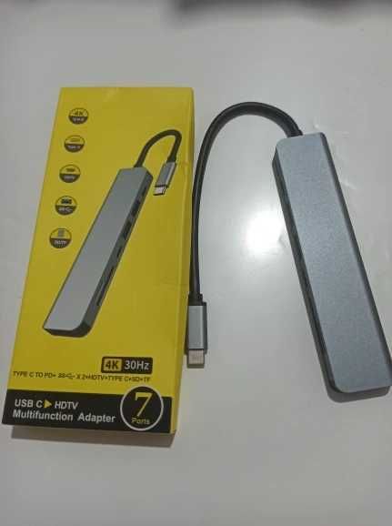 Разветвитель-концентратор Xаб Hub 7 в 1 USB-C/HDMI/Micro SD/ 4K UHD