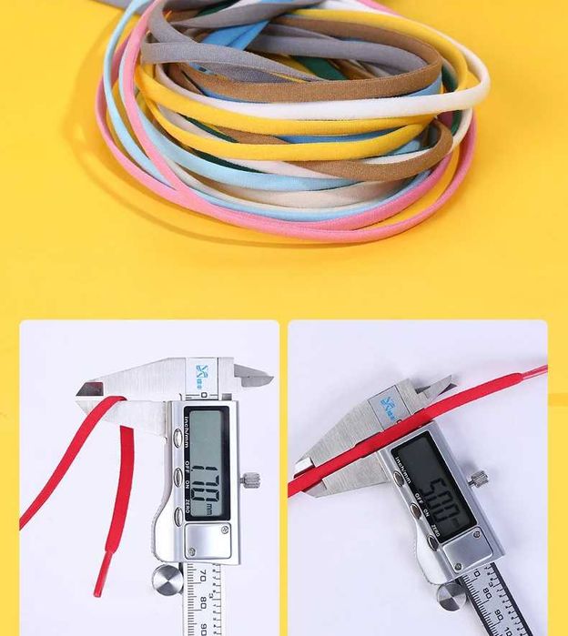 Шнурки еластичні без зав'язок ліниві гумові з фіксатором напівкруглі