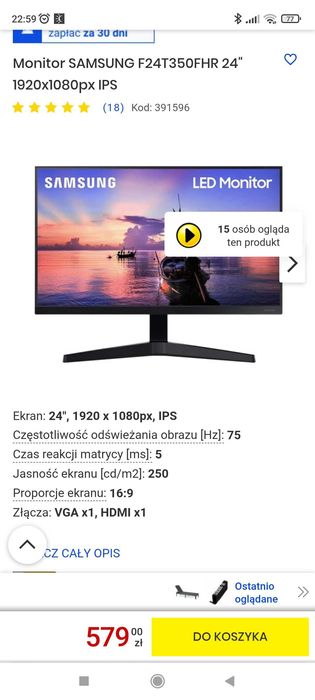 Monitor kupiony dwa miesiące temu