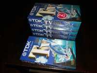 5 TDK Video cassetes VHS novos e celados.