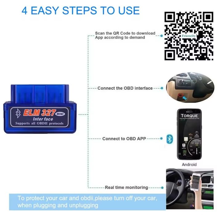 Ато сканер ELM 327 V2.1 новый OBD2 16 контактный для диагностики авто