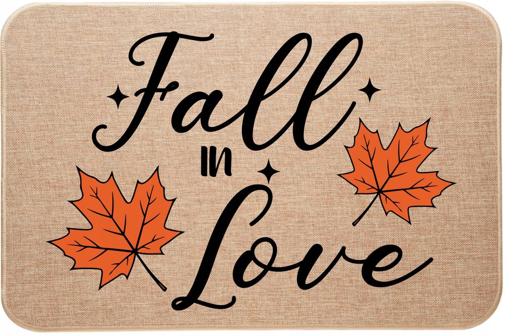 Wycieraczka wejściowa z lnu Jesienny vibe Fall in Love