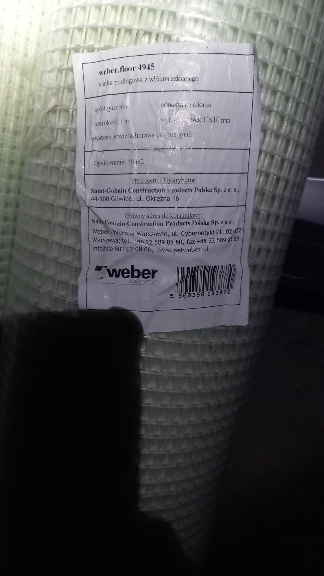 GRUBA Siatka zbrojaca podłogowa z włókna szklanego jastrych wylewki zb