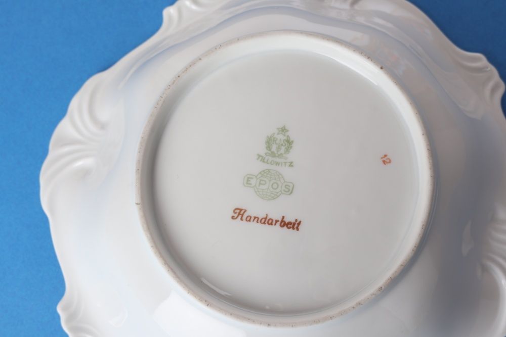 Piękna patera Tillowitz Porcelana do 1945 roku Rar Antyk 21x21cm