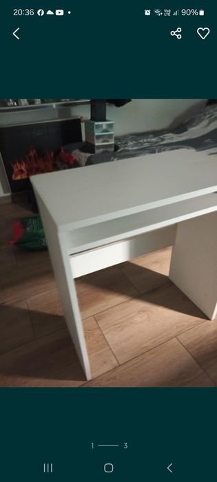 Krzeslo z biurkiem biale