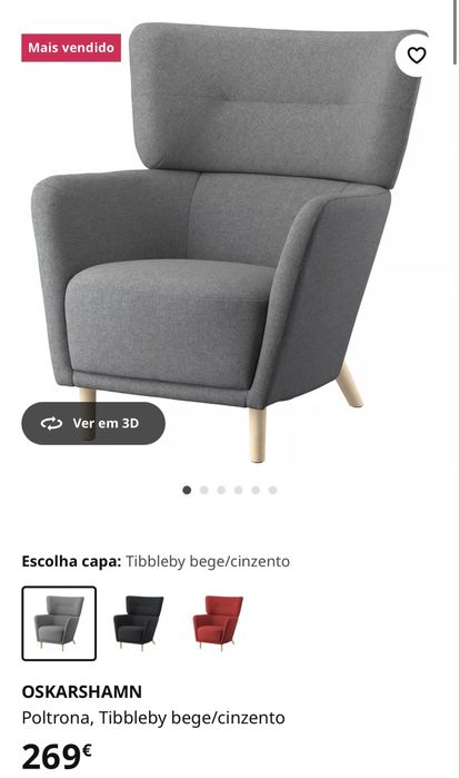 Poltrona, Tibbleby bege/cinzento