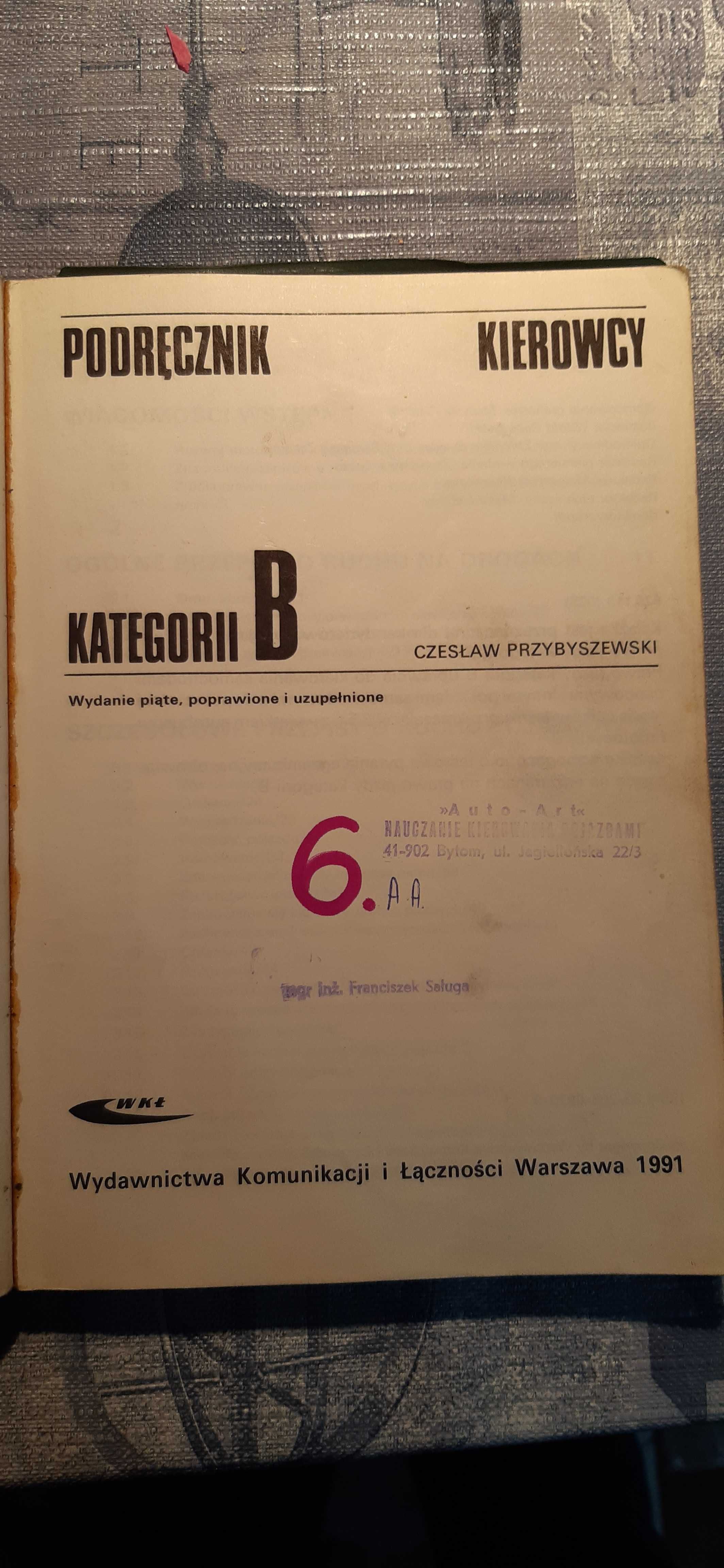 podręcznik kierowcy kategoria B z 1991 r. dla kolekcjonerów