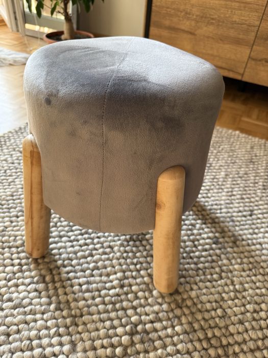 Zestaw 2 Stołków tapicerowanych szarych