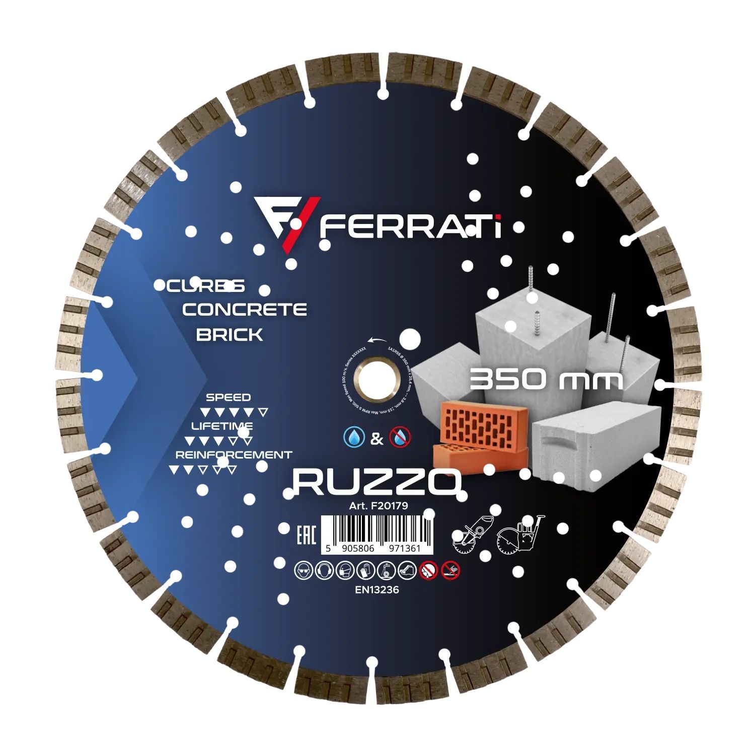 Tarcza Diamentowa Tnąca 1A1Rss-W 350Mm 25,4-F4Mm Ruzzo Ferrati