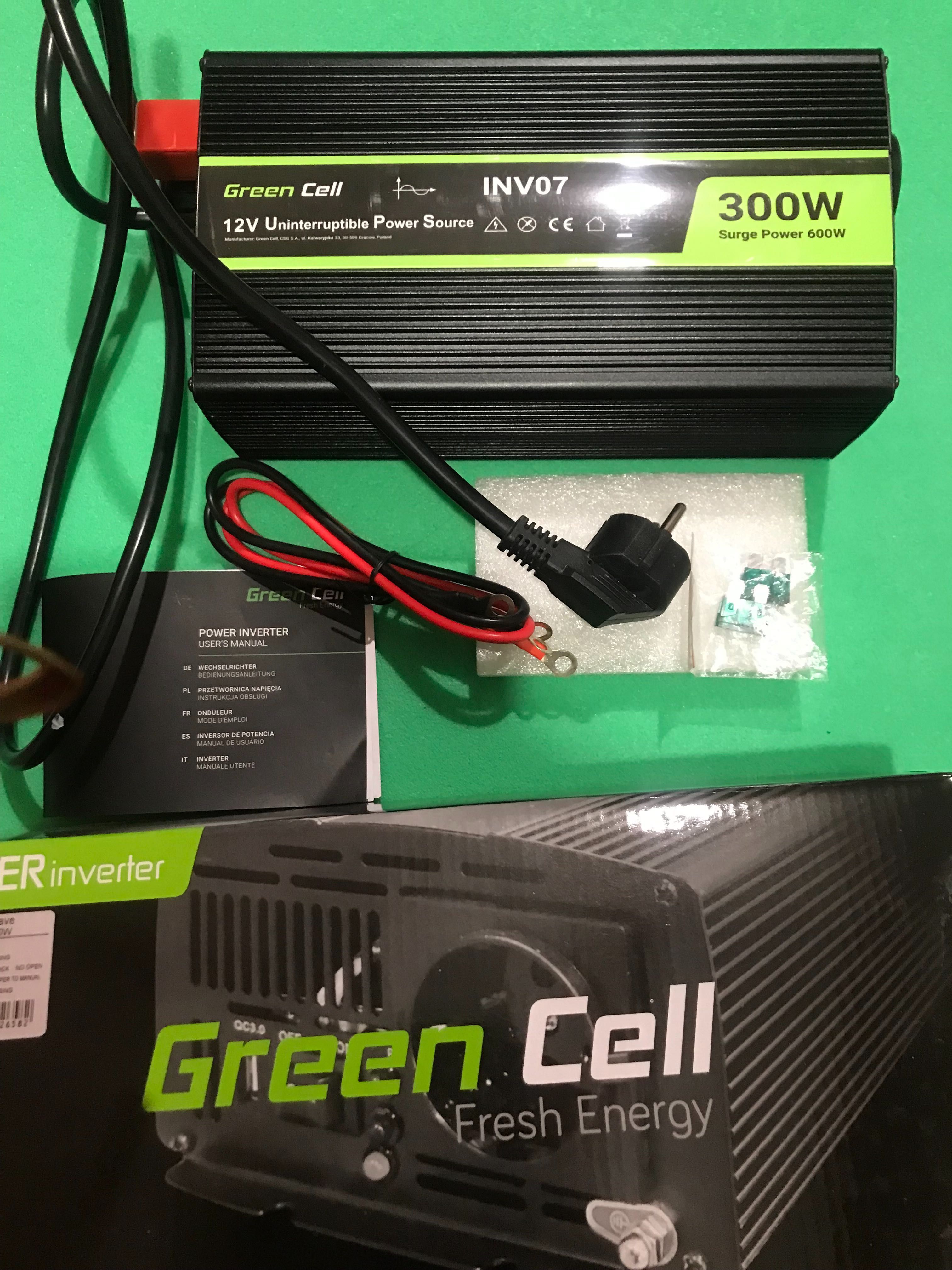 ИБП Green Cell (2 в 1 - инвертор/зарядка)чистый синус 300W( 600 W)