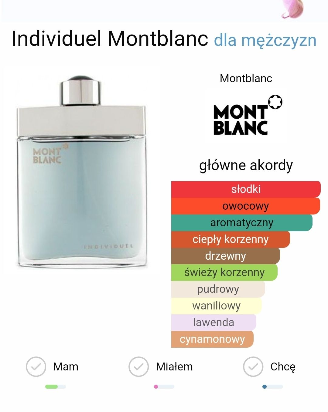 Perfumy Montblanc Individuel EDT 75ml