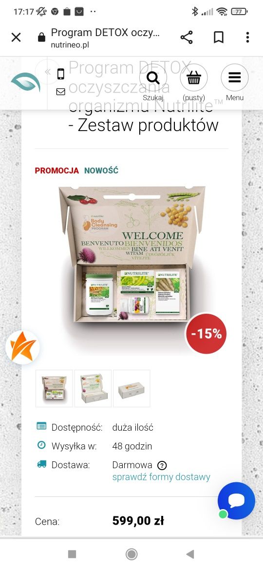 Program detox- oczyszczanie organizmu Nutrilite zestaw produktów