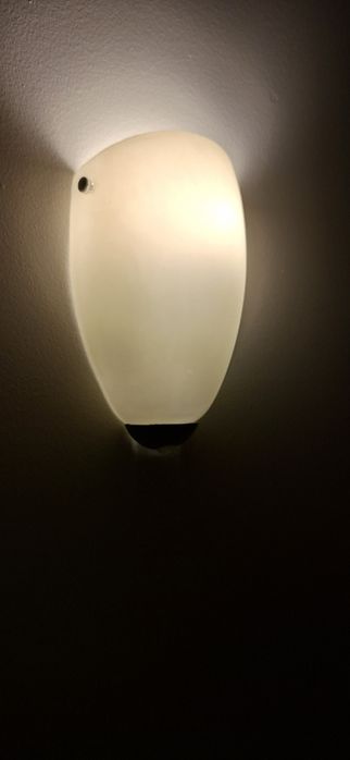 2 Apliques Vidro Branco Fosco como NOVOS