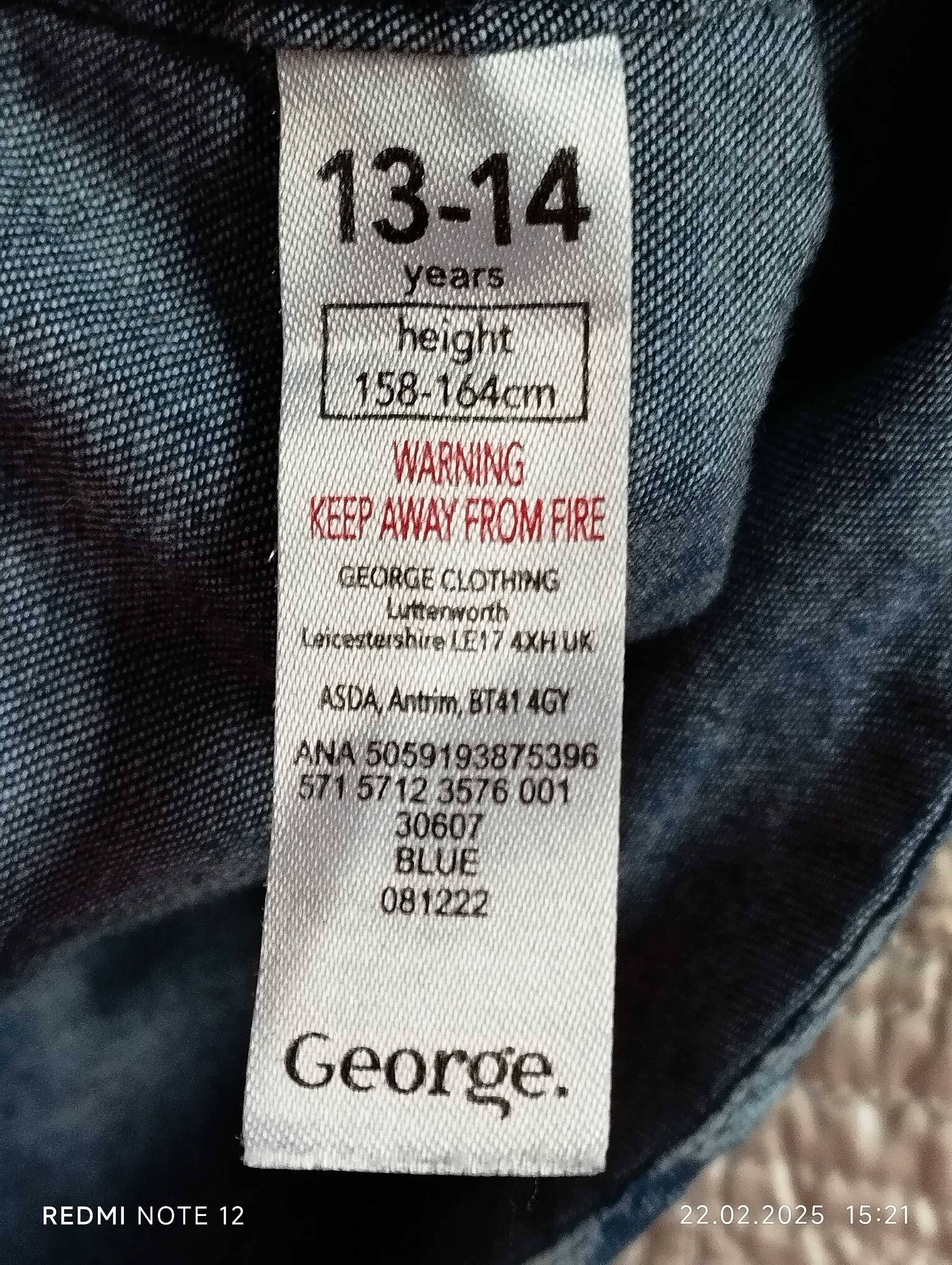 Сорочка джинсова George гавайська 13-14 р 158-164см 100%бавовна
