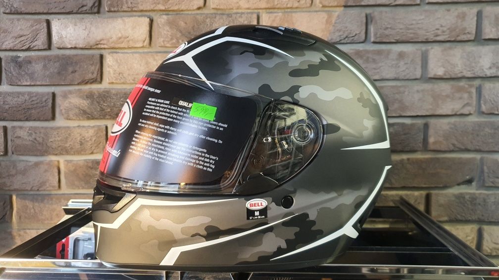 Kask sportowy Bell moro szary mat czarny biały HIT