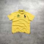MĘSKA Koszulka PREMIUM Chief Keef Polo Ralph Lauren Logo Haft Żółta