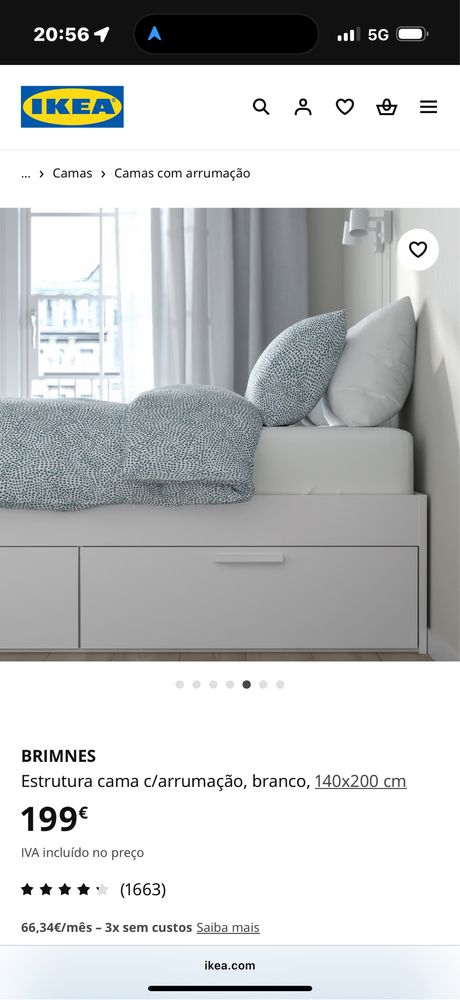 Cama de casal com arrumação