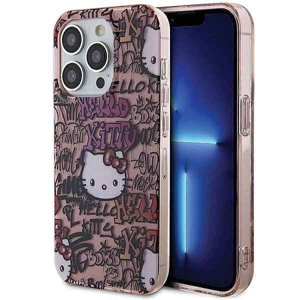 Etui Hello Kitty IML Tags Graffiti na iPhone 13 Pro Max - różowe