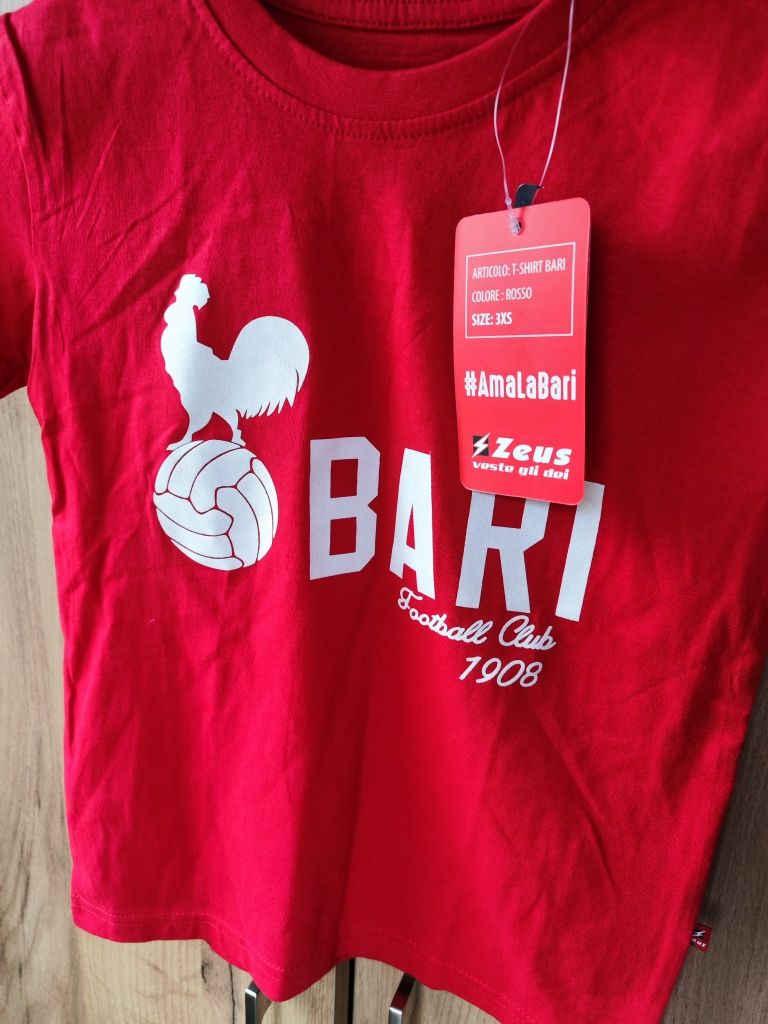 Koszulka bawełniana dla fanów Bari firmy Zeus, rozmiar 3XS/122-128 cm,
