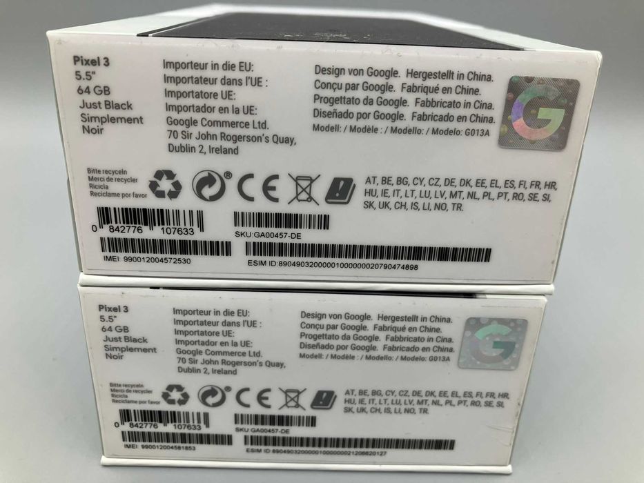 Google Pixel 3 4/64GB Just Black Новий Повний комплект