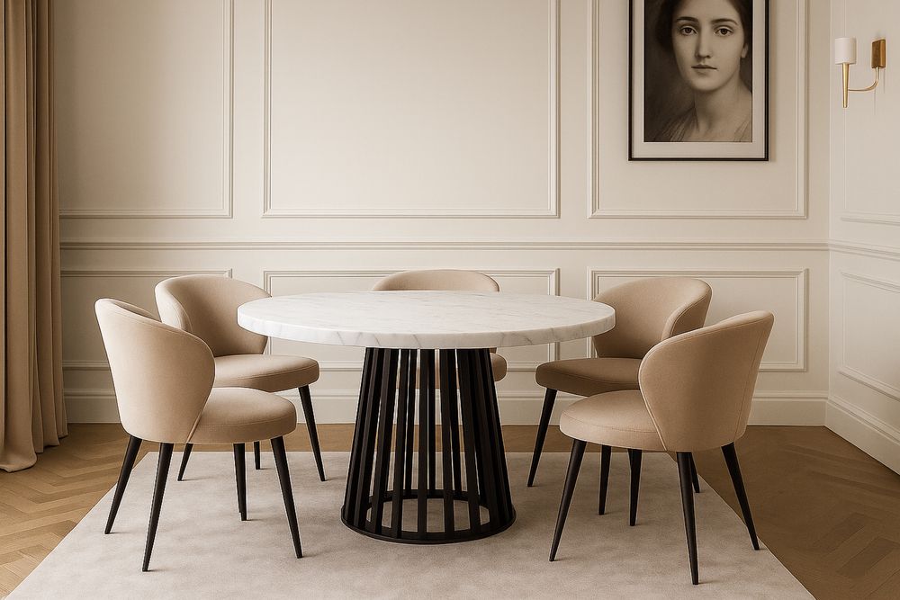 Stół Okrągły, Rozkładany, Metal, Marmur, Blaty i Wymiary Do Wyboru