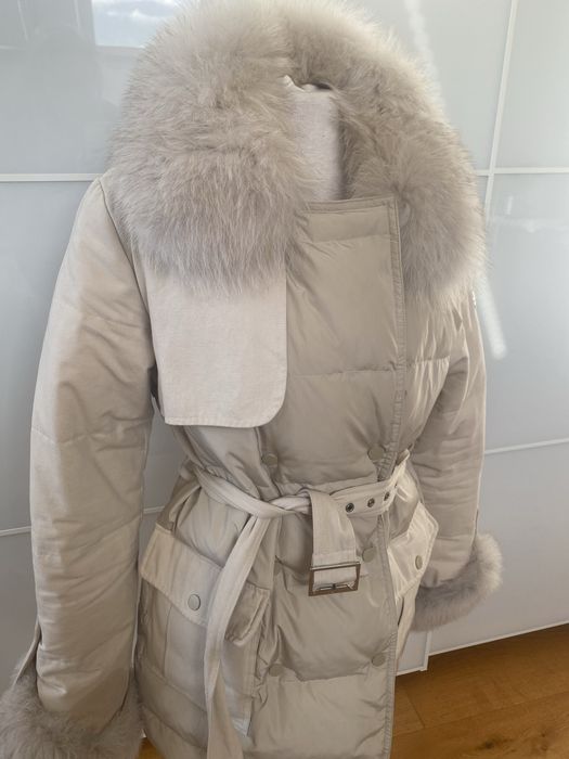 Kurtka puchowa Ochnik z naturlanym kolnierzem