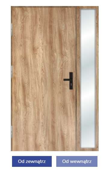 Drzwi z naświetlem Martom ARCTI ALU, Dąb Turner 1350 x 2115 mm. LEWE