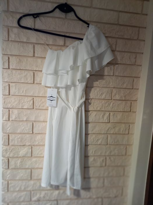 Biała sukienka typ hiszpanka, Sheclothes, roz.S