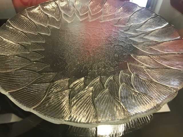 Prato de bolos e taças de vidro - ÓTIMO ESTADO