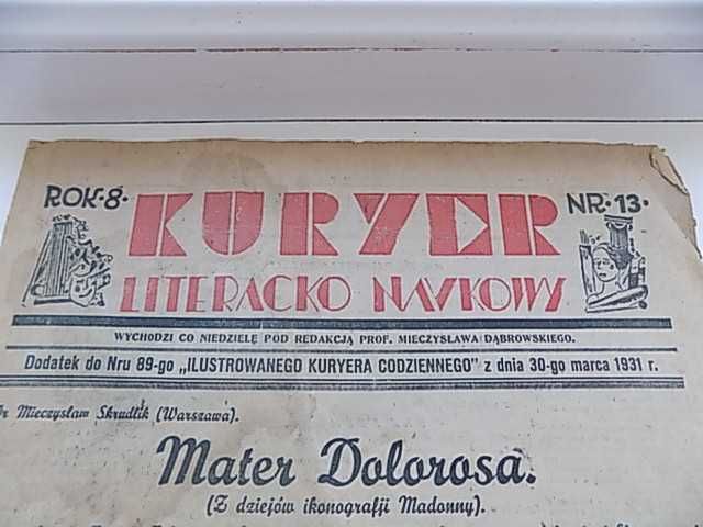 Газета литературно-научная Курьер Kuryer Львов времен Польши 1931 год