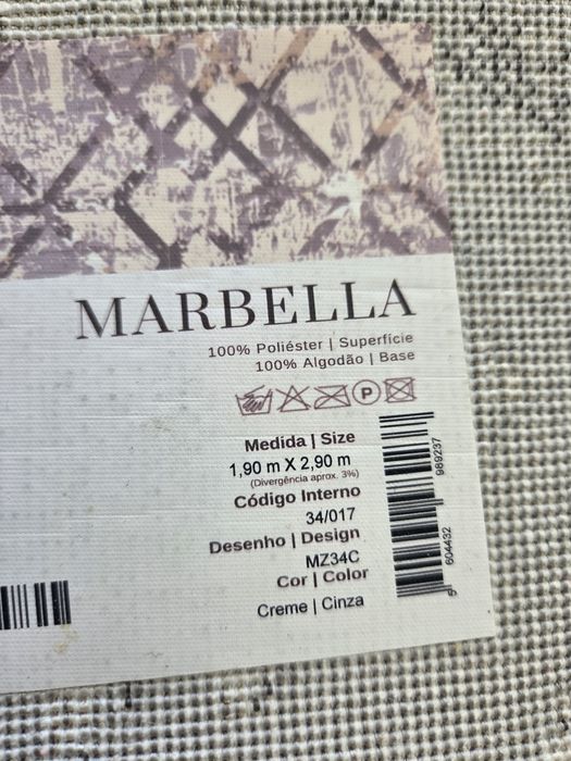 Tapete Marbella 190 x 290 cm branco/cinza